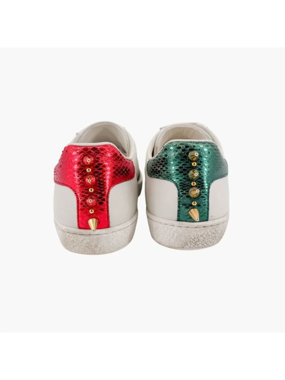 Gucci Ace Pearl Sneakers Size 36.5 US 6.5 White Leather Stud Spike Low Top Shoe